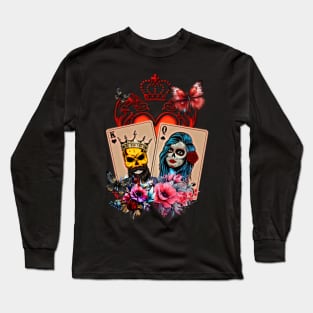 Playing cards King of hearts and queen of spades Long Sleeve T-Shirt